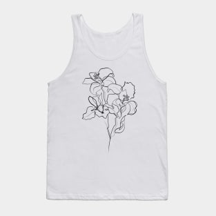 Lillies Single Line Drawing Tank Top